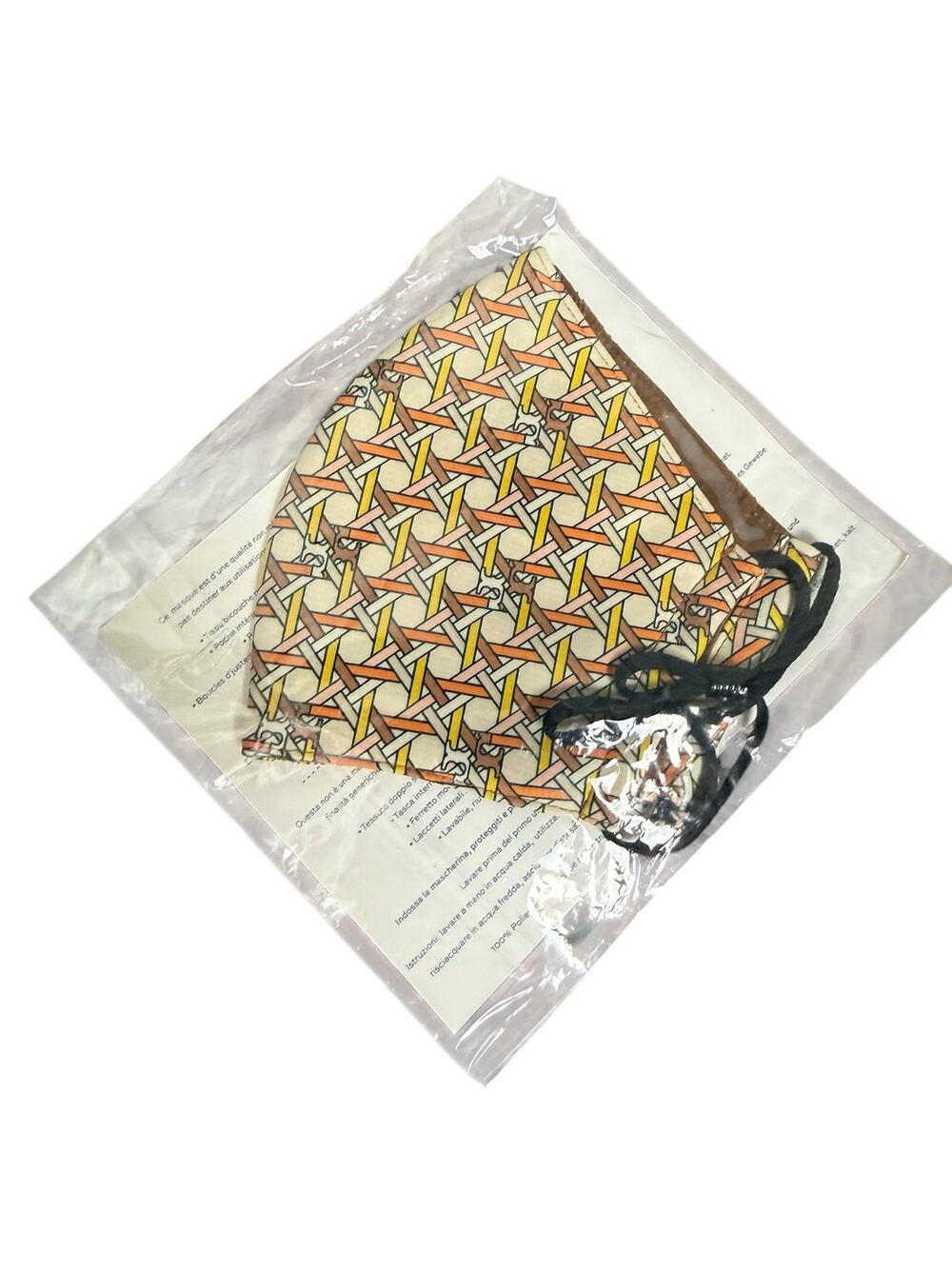Tory Burch Geometric Print 2 Layer Adjustable Fashion Face Mask
